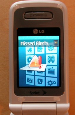 Bild av telefonens menysystem.